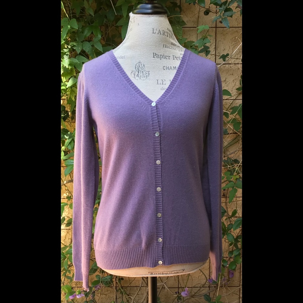 I LEVRIERI Italian Cashmere Lavender Sumptuous Cardigan Sweater Sz S